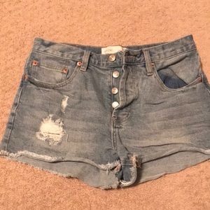 Garage denim distressed shorts